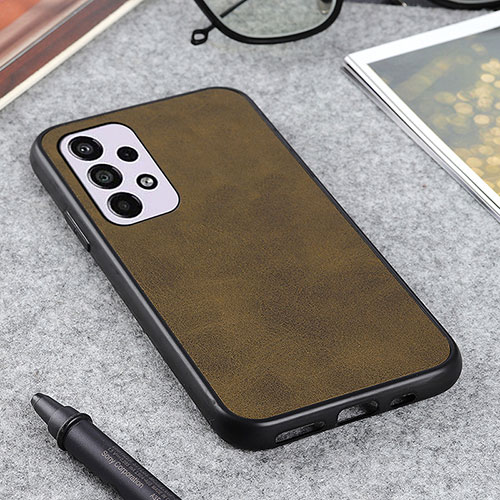 Soft Luxury Leather Snap On Case Cover B08H for Samsung Galaxy A33 5G Green