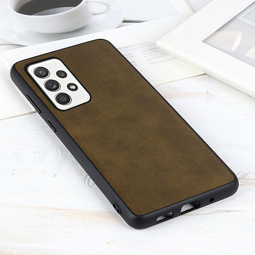 Soft Luxury Leather Snap On Case Cover B08H for Samsung Galaxy A52s 5G Green
