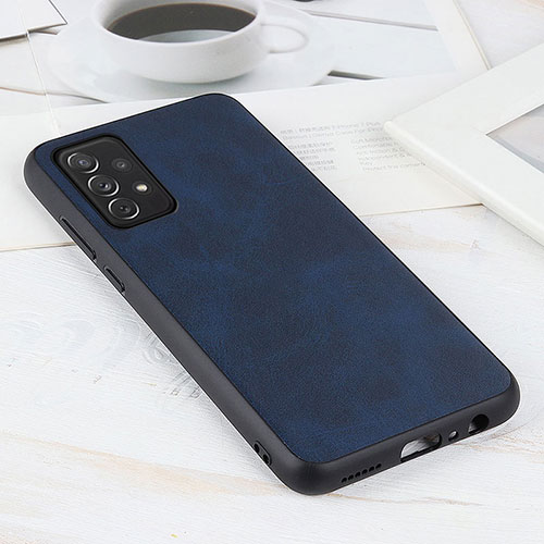Soft Luxury Leather Snap On Case Cover B08H for Samsung Galaxy A72 4G Blue