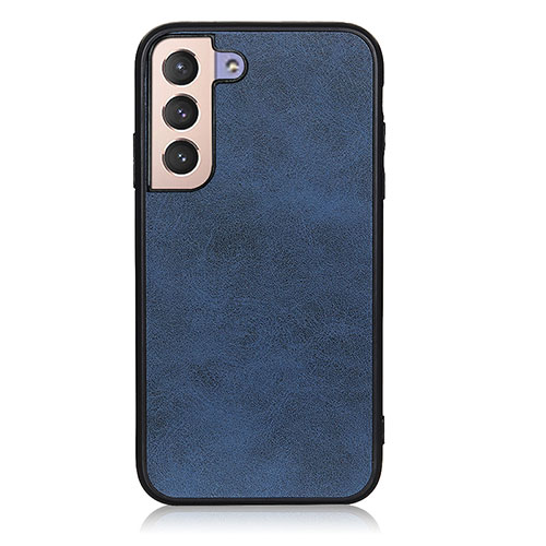 Soft Luxury Leather Snap On Case Cover B08H for Samsung Galaxy S21 5G Blue