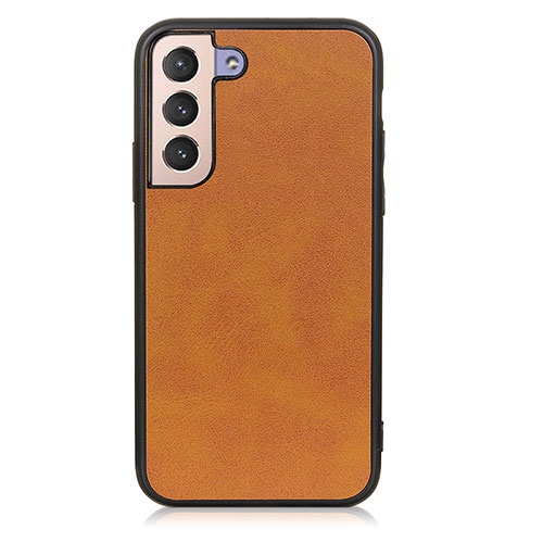 Soft Luxury Leather Snap On Case Cover B08H for Samsung Galaxy S22 Plus 5G Brown