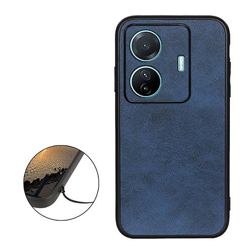 Soft Luxury Leather Snap On Case Cover B08H for Vivo T1 Pro 5G Blue