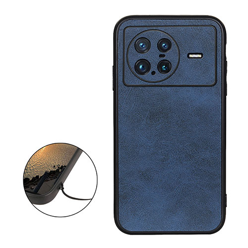 Soft Luxury Leather Snap On Case Cover B08H for Vivo X Note Blue