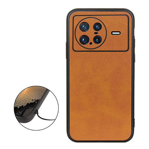 Soft Luxury Leather Snap On Case Cover B08H for Vivo X Note Brown