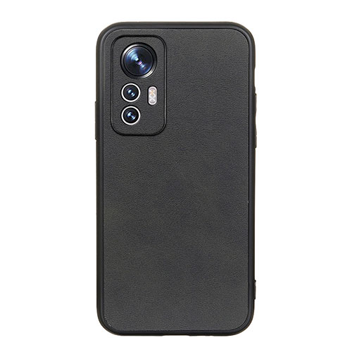 Soft Luxury Leather Snap On Case Cover B08H for Xiaomi Mi 12 5G Black