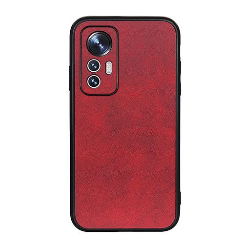 Soft Luxury Leather Snap On Case Cover B08H for Xiaomi Mi 12 5G Red