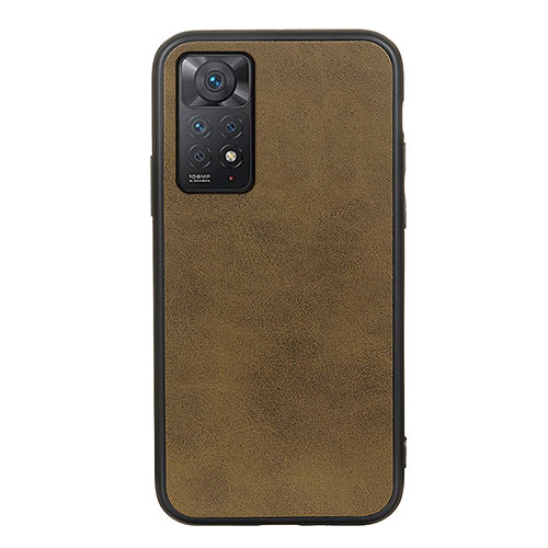 Soft Luxury Leather Snap On Case Cover B08H for Xiaomi Redmi Note 11 Pro 4G Green