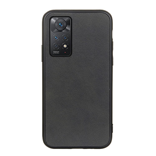 Soft Luxury Leather Snap On Case Cover B08H for Xiaomi Redmi Note 11 Pro 5G Black