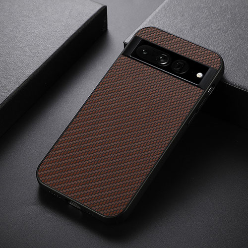 Soft Luxury Leather Snap On Case Cover B09H for Google Pixel 7 Pro 5G Brown