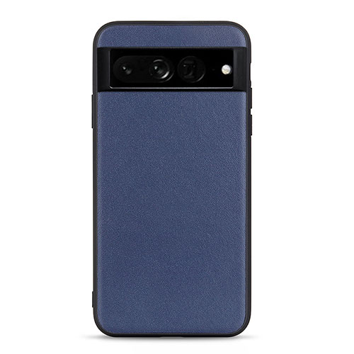 Soft Luxury Leather Snap On Case Cover B10H for Google Pixel 7 Pro 5G Blue