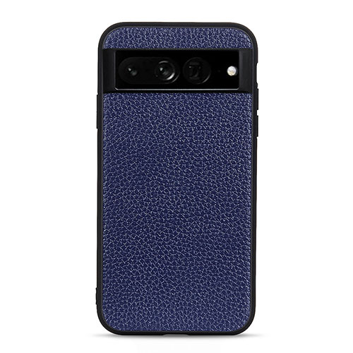 Soft Luxury Leather Snap On Case Cover B11H for Google Pixel 7 Pro 5G Blue