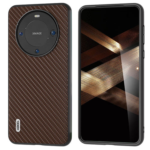 Soft Luxury Leather Snap On Case Cover BH3 for Huawei Mate 60 Brown