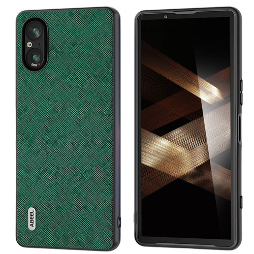 Soft Luxury Leather Snap On Case Cover BH5 for Sony Xperia 5 V Green