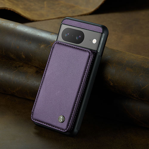 Soft Luxury Leather Snap On Case Cover C01S for Google Pixel 8 5G Purple