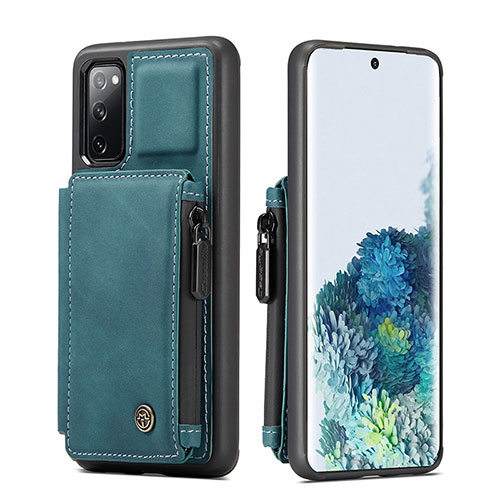 Soft Luxury Leather Snap On Case Cover C01S for Samsung Galaxy S20 FE 4G Blue