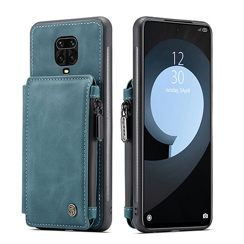 Soft Luxury Leather Snap On Case Cover C01S for Xiaomi Redmi Note 9S Blue