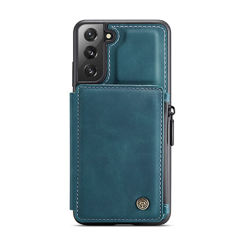 Soft Luxury Leather Snap On Case Cover C02S for Samsung Galaxy S21 Plus 5G Blue