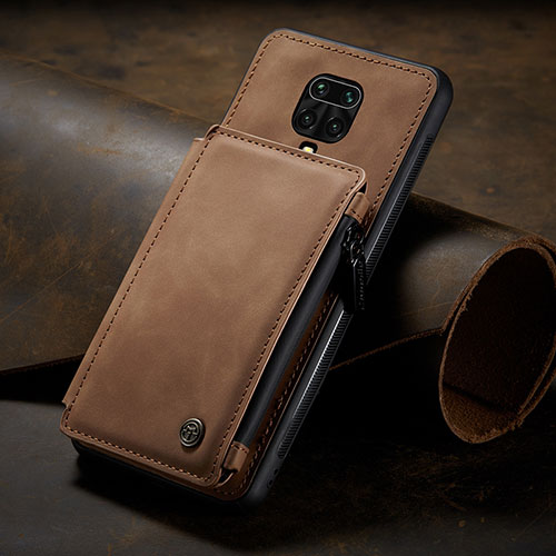 Soft Luxury Leather Snap On Case Cover C02S for Xiaomi Poco M2 Pro Light Brown