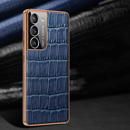 Soft Luxury Leather Snap On Case Cover C09 for Samsung Galaxy S21 Plus 5G Blue