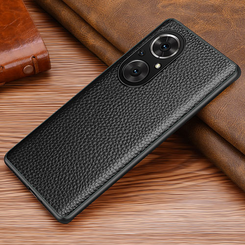 Soft Luxury Leather Snap On Case Cover DL1 for Huawei Honor 50 SE 5G Black