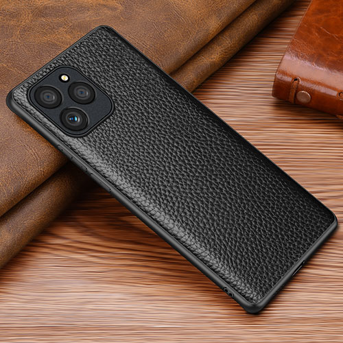 Soft Luxury Leather Snap On Case Cover DL1 for Huawei Honor 60 SE 5G Black