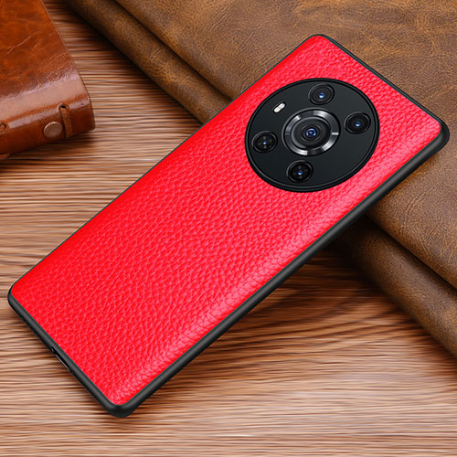 Soft Luxury Leather Snap On Case Cover DL1 for Huawei Honor Magic3 5G Red