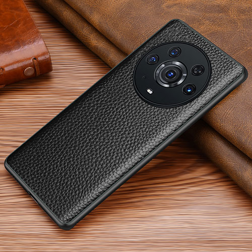 Soft Luxury Leather Snap On Case Cover DL1 for Huawei Honor Magic3 Pro 5G Black