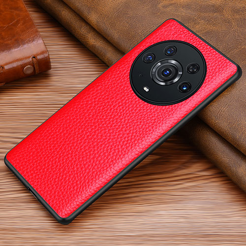 Soft Luxury Leather Snap On Case Cover DL1 for Huawei Honor Magic3 Pro 5G Red