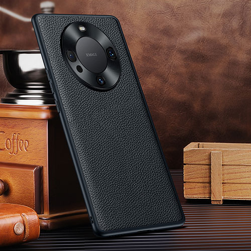 Soft Luxury Leather Snap On Case Cover DL1 for Huawei Mate 60 Pro+ Plus Black