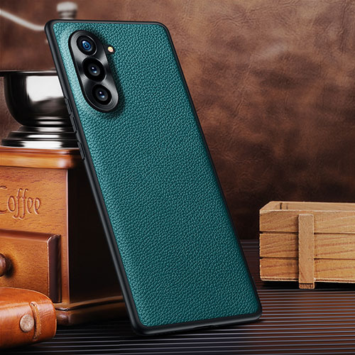 Soft Luxury Leather Snap On Case Cover DL1 for Huawei Nova 10 Cyan