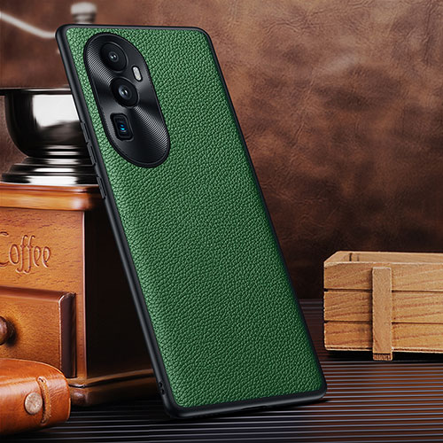 Soft Luxury Leather Snap On Case Cover DL1 for Oppo Reno10 Pro+ Plus 5G Green