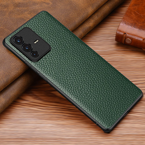 Soft Luxury Leather Snap On Case Cover DL1 for Vivo V23 Pro 5G Green