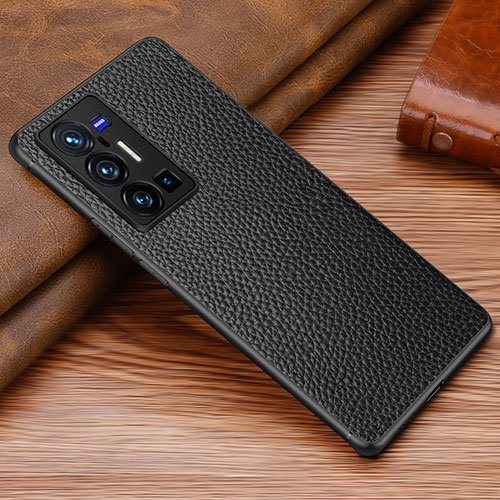 Soft Luxury Leather Snap On Case Cover DL1 for Vivo X70 Pro+ Plus 5G Black