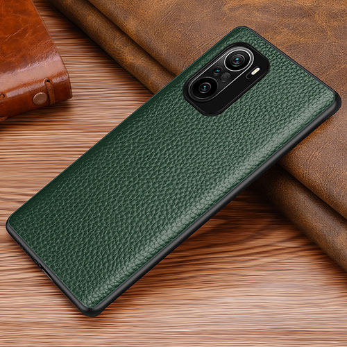 Soft Luxury Leather Snap On Case Cover DL1 for Xiaomi Poco F3 5G Green