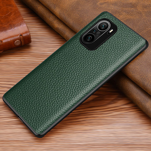 Soft Luxury Leather Snap On Case Cover DL1 for Xiaomi Redmi K40 5G Green