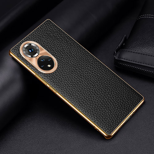 Soft Luxury Leather Snap On Case Cover DL2 for Huawei Honor 50 Pro 5G Black