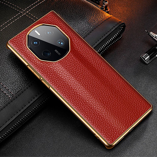 Soft Luxury Leather Snap On Case Cover DL2 for Huawei Mate 50 RS Red