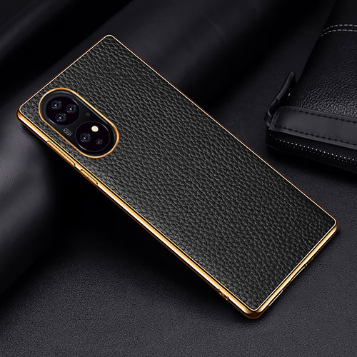 Soft Luxury Leather Snap On Case Cover DL2 for Huawei P50 Pro Black