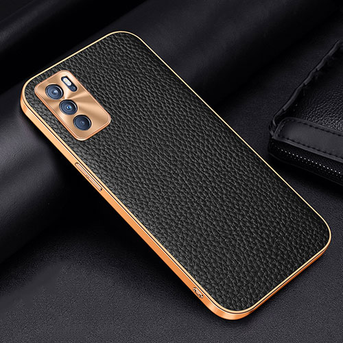 Soft Luxury Leather Snap On Case Cover DL2 for Oppo Reno6 5G Black