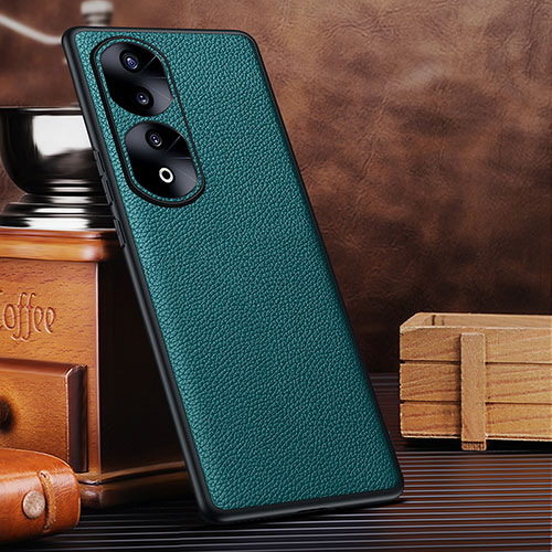 Soft Luxury Leather Snap On Case Cover DL3 for Huawei Honor 90 Pro 5G Cyan