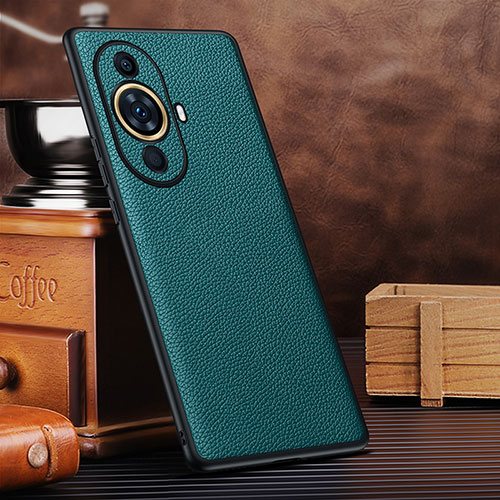 Soft Luxury Leather Snap On Case Cover DL3 for Huawei Nova 11 Cyan