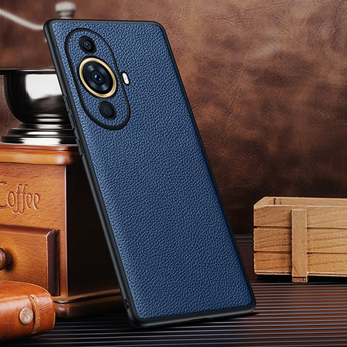 Soft Luxury Leather Snap On Case Cover DL3 for Huawei Nova 11 Pro Blue