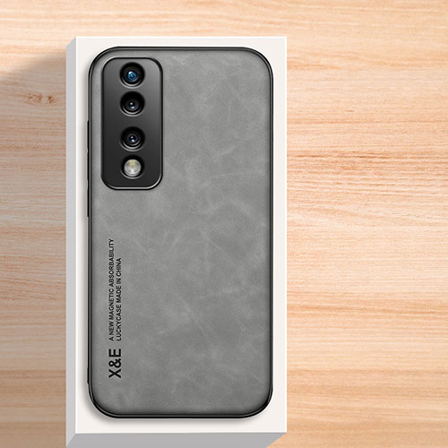 Soft Luxury Leather Snap On Case Cover DY1 for Huawei Honor 70 Pro 5G Gray