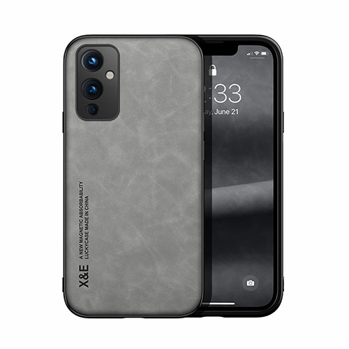 Soft Luxury Leather Snap On Case Cover DY1 for OnePlus 9 5G Gray