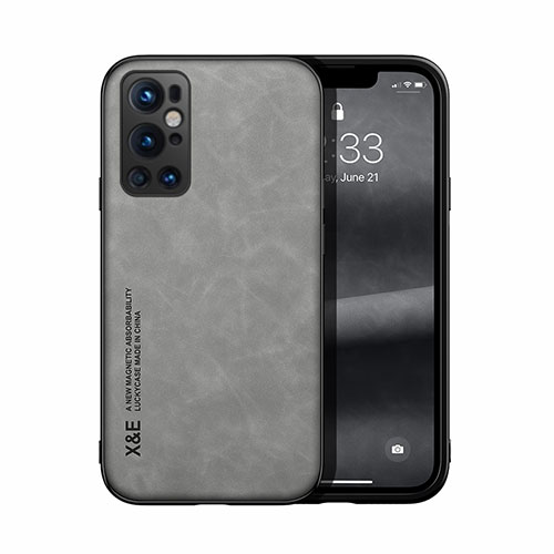 Soft Luxury Leather Snap On Case Cover DY1 for OnePlus 9 Pro 5G Gray