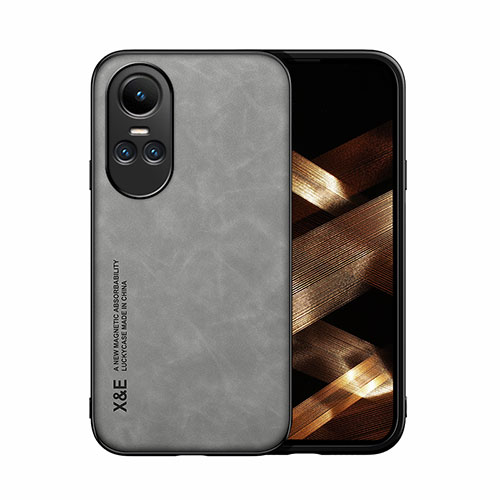 Soft Luxury Leather Snap On Case Cover DY1 for Oppo Reno10 5G Gray