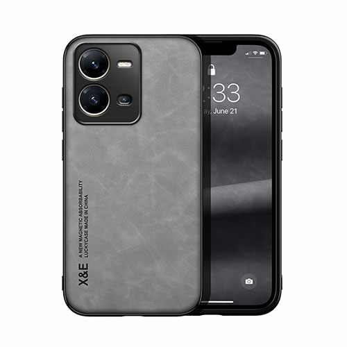 Soft Luxury Leather Snap On Case Cover DY1 for Vivo X80 Lite 5G Gray
