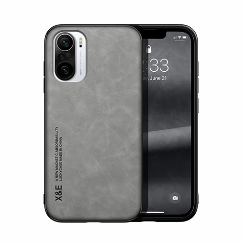Soft Luxury Leather Snap On Case Cover DY1 for Xiaomi Poco F3 5G Gray