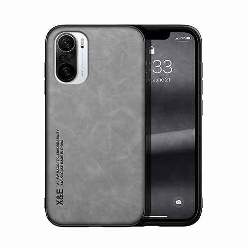 Soft Luxury Leather Snap On Case Cover DY1 for Xiaomi Redmi K40 Pro 5G Gray