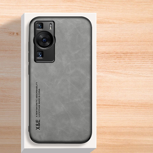 Soft Luxury Leather Snap On Case Cover DY2 for Huawei P60 Pro Gray